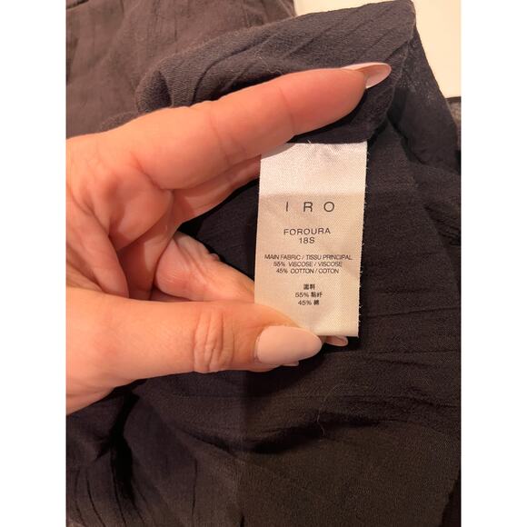 IRO Black Sheer Cap Sleeve Layered Mini Dress Sz 8 - Picture 9 of 14